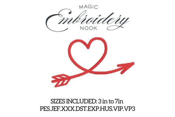 Download Loop Heart Arrow Digital Embroidery - Heart Collection
