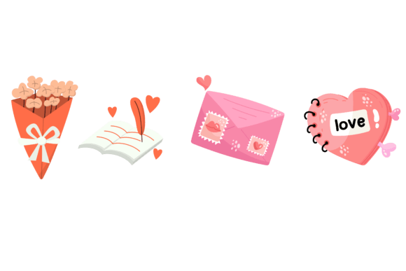 Download Set Valentine Heart Romantic Design - Heart Collection