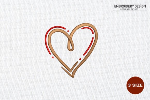 Download Abstract Sketch Heart&nbsp;Embroidery&nbsp; - Heart Collection