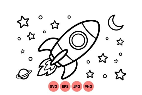Download Cute Space Rocket Clipart Art - Premium Resources