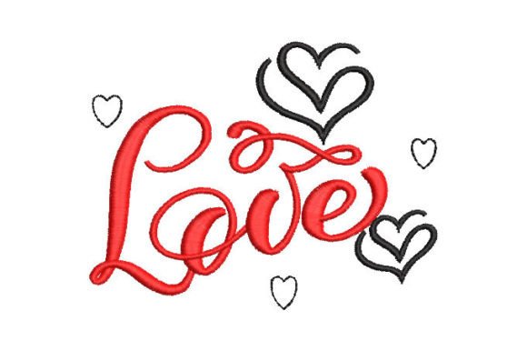 Download Letter Love with Heart Embroidery Design - Heart Collection