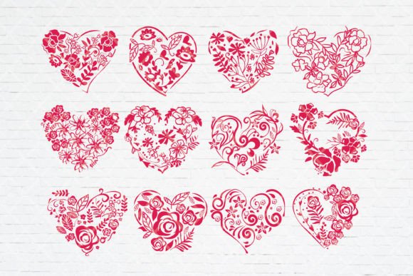 Download Floral Heart Embroidery Design SVG - Heart Collection