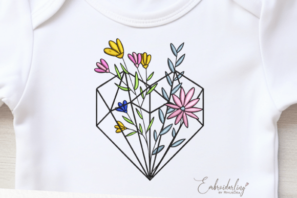 Download Floral Heart Embroidery Design - Heart Collection