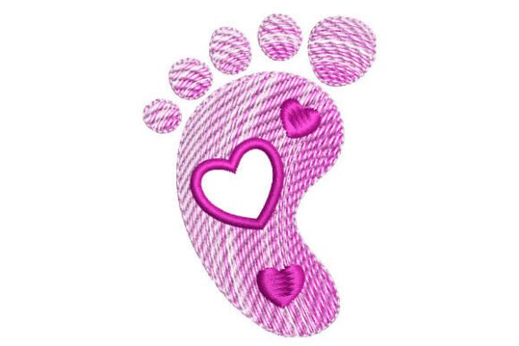 Download Baby Feet with Hearts and Curved Fills - Heart Collection