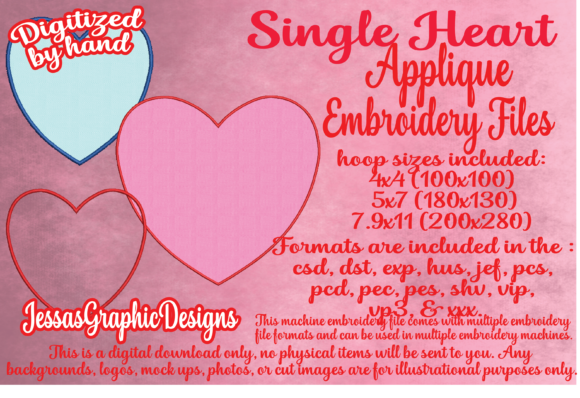 Download Single Heart Applique - Heart Collection