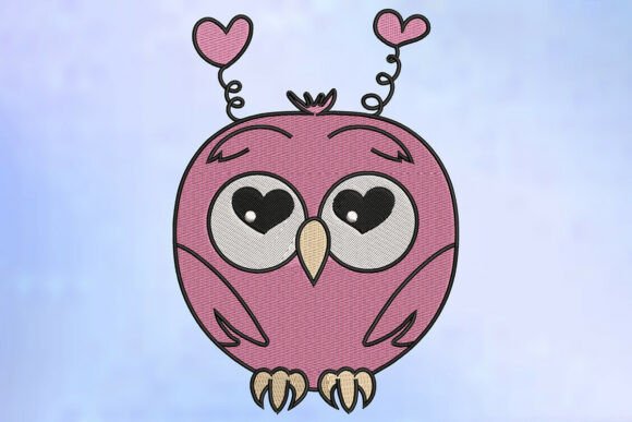 Download Love-Struck Baby Owl Embroidery Design - Premium Resources