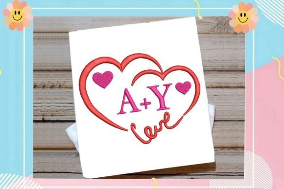 Download Double Heart Monogram Frame - Heart Collection