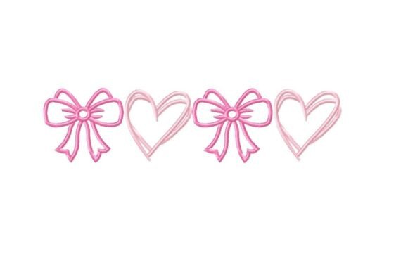 Download Bow and Heart Embroidery Design - Heart Collection